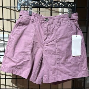 Paper bag waist shorts. 7 inch inseam
